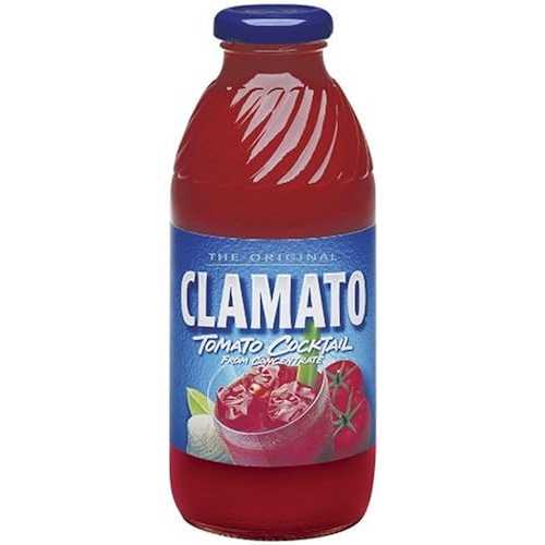Clamato 清涼飲料水、16 オンスガラスボトル (12 個風呂敷き包み) Clamato Juice, 16-Ounce Glass Bottles (Pack of 12)