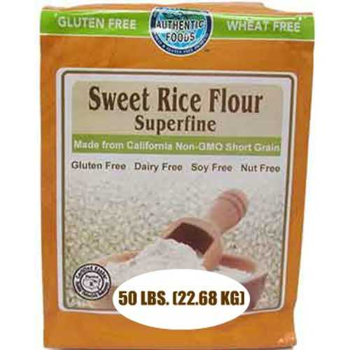 Authentic Foods 手ぬるい米粉、極細 - 50 重量ポンド Authentic Foods Sweet Rice Flour, Superfine - 50 重量ポンド