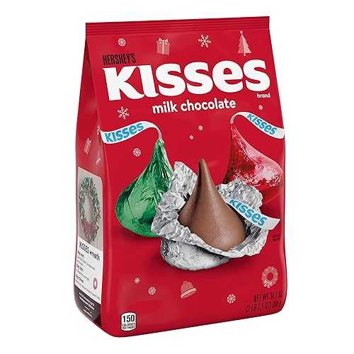 HERSHEY\u0027S、KISSES、市乳黒茶、砂糖菓子、クリスマス、34.1薬局衡オンス、バルク御徒面子 HERSHEY\u0027S KISSES Milk Chocolate, Christmas Candy Bag, 34.1 薬局衡オンス
