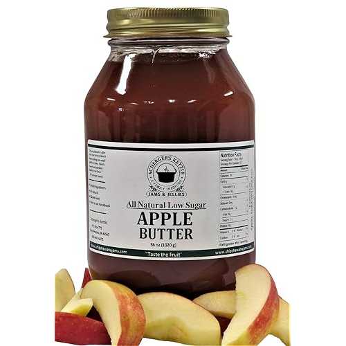 アップル乳酪、オール自然的/低糖、36 薬局衡オンス Scherger\u0027s Kettle - Shipshewana, IN Apple Butter, All Natural/Low Sugar, 36 薬局衡オンス