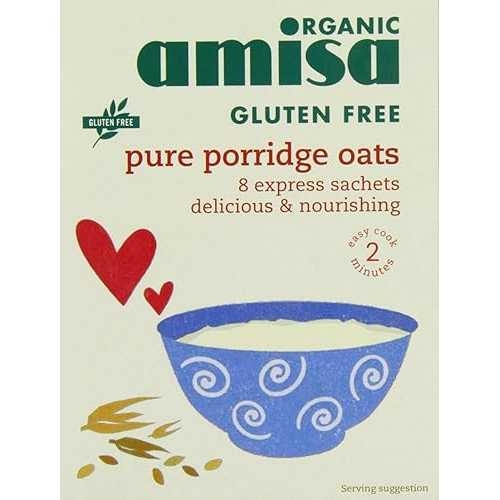 Amisa Express Pure Porridge Oats Sachets Gluten Free Organic 27 g (Pack of 4, Total 32 Sachets)