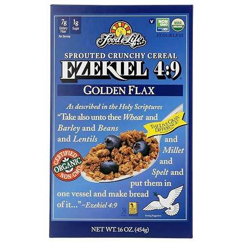 Food For Life Baking Co. Cereal - Organic - Ezekiel 4-9 - Sprouted Whole Grain - Golden Flax - 16 薬局衡オンス - case of 6 - 95%+ Organic - - Dairy Free - Yeast Free - -Vegan