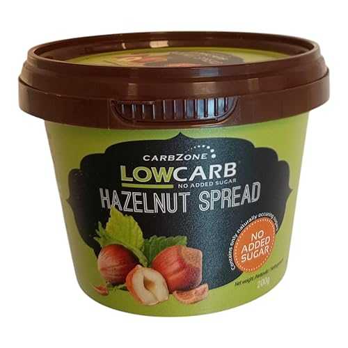 低含水炭素ベルギー ヘーゼルナッツ ペースト 250 g - CarbZone - (2 風呂敷き包み) Low Carb Belgian Hazelnut Spread 250 g - CarbZone - (2-pack)