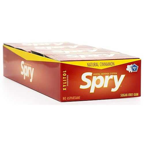 Spry Fresh Natural Xylitol Chewing Gum Dental Defense System - Aspartame-Free, Sugar-Free, Non-GMO, Gluten-Free (Cinnamon, 10 Count Blister Cards - Pack of 20) Xlear Spry Fresh Natural Xylitol Chewing Gum Dental Defens