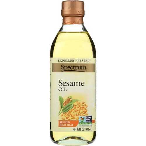 Spectrum Naturals 斎戒もく浴ごま油、16 薬局衡オンス (6 個風呂敷き包み)6 Spectrum Naturals Refined Sesame Oil, 16 Ounce (Pack of 6)6