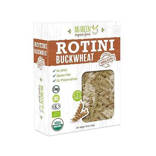 オーガニック目の前粉ロティーニ、8.8薬局衡オンス、ニューコンセプトパスタ (12) Big Green Organic Organic Buckwheat Rotini, 8.8薬局衡オンス, New Concept Pasta (12)