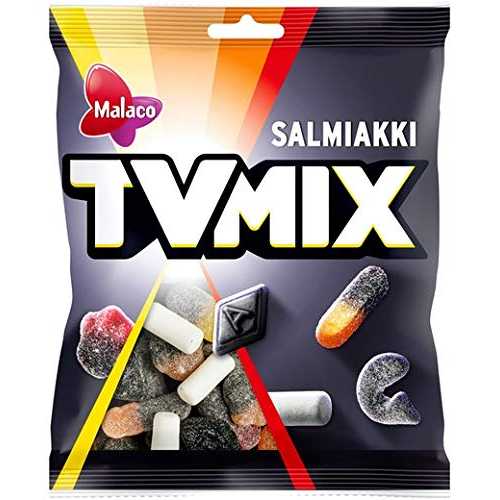 クロエッタ マラコ TV 入り合わせる サルミアッキ グミ 280g 4 風呂敷き包み Cloetta Malaco TV Mix Salmiakki Gummy 4 Pack of 280g