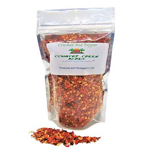 5 lbs Crushed Red Cayenne Flakes Pepper Spice- A slightly fruity, chili pepper aroma with a consistently spicy heat - Non-GMO - Country Creek Acres COUNTRY CREEK ACRES GROWING IS IN OUR ROOTS 5 lbs Crushed Red Cayenne