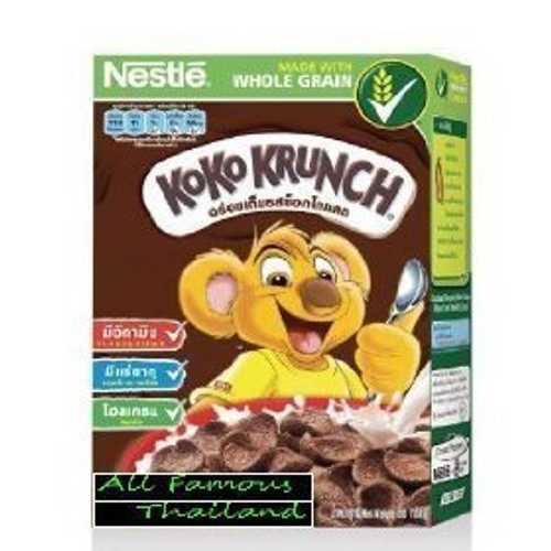 ココ クランチ ブレックファスト 禾穀類 黒茶味 大きさ 330 G.box タイ王国生産品 Koko Krunch Breakfast Cereals Chocolate Flavor Size 330 G.box Product of Thailand