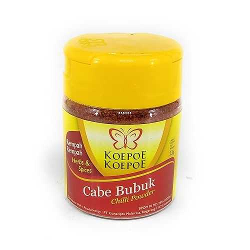 Koepoe-koepoe Cabe Bubuk - チリ黒色火薬、23 瓦 (3 個容器に並べる) Koepoe-koepoe Cabe Bubuk - Chili Powder, 23 Gram (Pack of 3)
