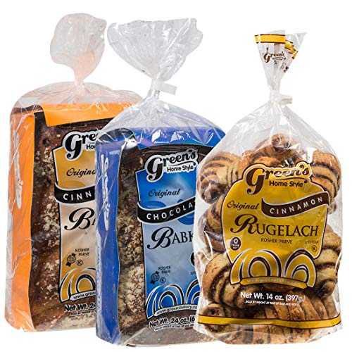 Green\u0027s Bakery Babka \u0026 Rugelach Value Pack, (1) 24薬局衡オンス Chocolate Babka, (1) 24薬局衡オンス Cinnamon Babka and (1) 14薬局衡オンス Cinnamon Rugelach, 3 Pack, Fresh and Delicious, 差しゆるす Certified Kosher and Pareve, Dairy Free and Nut F