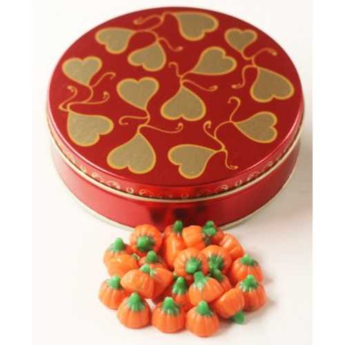 Scott\u0027s Cakes 小さなハート形の缶に入ったメロクリームパンプキン Scott\u0027s Cakes Mellocreme Pumpkins インチ a Small Heart Tin
