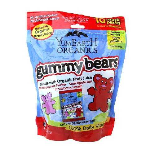 Yummy Earth オーガニック グミベア 赤ちょうちん 10 容器に並べる 7 薬局衡オンス (2 個容器に並べる) Yummy Earth Organic Gummy Bears 10 Snack Packs 7 薬局衡オンス (Pack of 2)