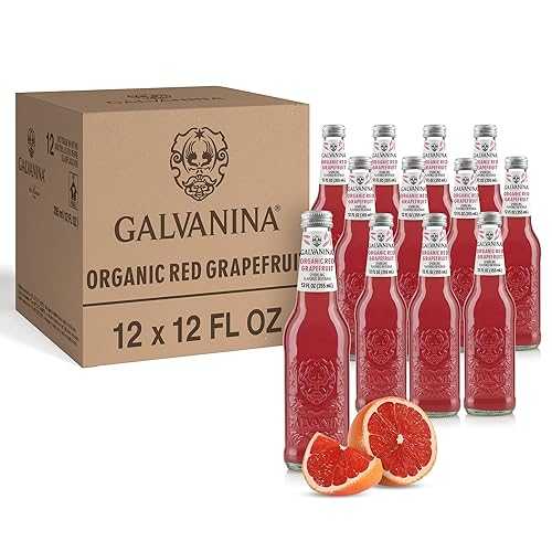 Galvanina Red Grapefruit with Pulp - Premium Organic Italian Sparkling Fruit Beverage, 12 fl 薬局衡オンス (12 Glass Bottles) / Ruby Grapefruit with Citrus Pulp, Refreshing Soda \u0026 Mixer. Galvanina Red Grapefruit with Pulp Premiu