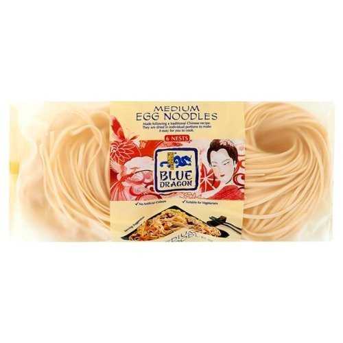 青み火竜 中卵細胞麺 300gm×3 Blue Dragon Medium Egg Noodles 3 x 300gm