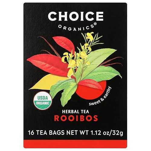 Choice Organic Teas ルイ雇い主 赤いこと かん木 紅茶 - 16 紅茶御徒面子 - 6 個入り口・入口容れもの Choice Organic Teas Rooibos Red Bush Tea - 16 Tea Bags - Case of 6
