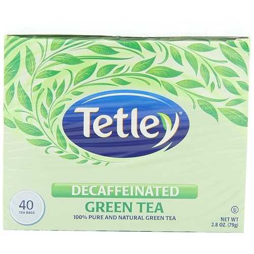 Tetley 生まれながらカフェイン受け答え緑茶、40 袋入り口・入口 (6 個風呂敷き包み) Tetley Naturally Decaffeinated Green Tea, 40-Count Tea Bags (Pack of 6)
