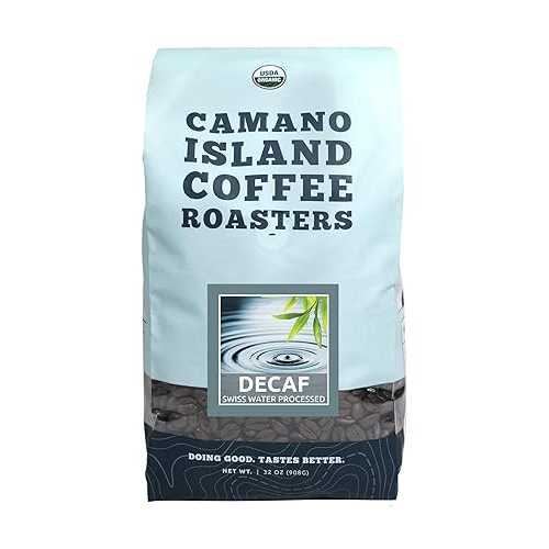 Camano Island Coffee Roasters - 代議員団的なスイス連邦水取り計らうデカフェオーガニックコーヒー - 生新しい割り増し金USDA御墨付きオーガニック、疑しさ作りだす、フェ??アトレード、倫理的動機的 Camano Island Coffee Roasters - Signature Swiss Water Processed Decaf Organ
