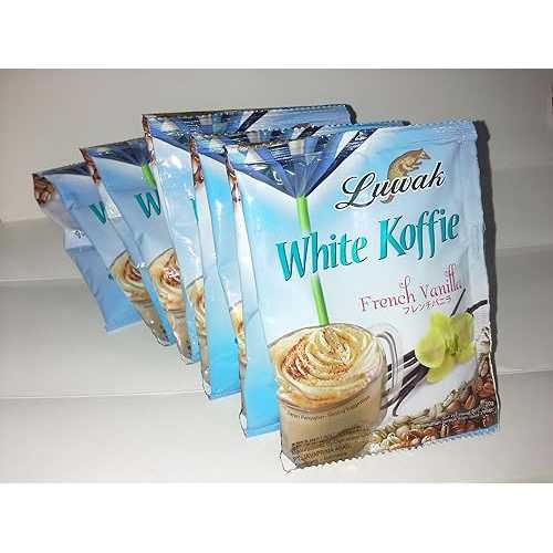 Kopi Luwak 白いこと コフィー (3 インチ 1) インスタント 珈琲 フレンチ ヴァニラ フレーバー、シングル 風呂敷き包み 20 瓦 (30 サシェ) Kopi Luwak White Koffie (3 インチ 1) Instant Coffee French Vanila Flavor, Single Pack 20 Gram