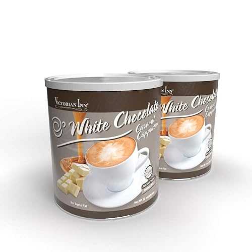 Victorian Inn Instant Cappuccino - White Chocolate Caramel Flavor - Creamy \u0026 Decadent Coffee Mix - Perfect Hot, Cold, or Blended - Ideal as Coffee Creamer - (2) 2 重量ポンド Canister