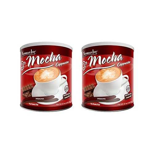 Victorian Inn Instant Cappuccino - Mocha Flavor - Rich \u0026 Velvety Coffee Mix - Perfect Hot, Cold, or Blended - Ideal as Coffee Creamer - (2) 2 重量ポンド Canister
