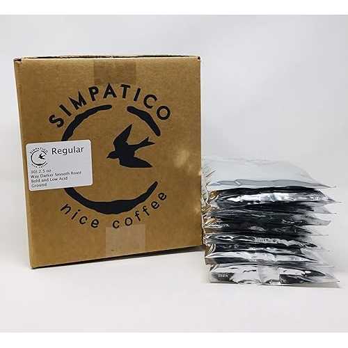Simpatico Coffee Simpatico Low Acid Coffee - Case of 30-2.5 薬局衡オンス Organic Way Darker Smooth Roast Regular Fractional Packs
