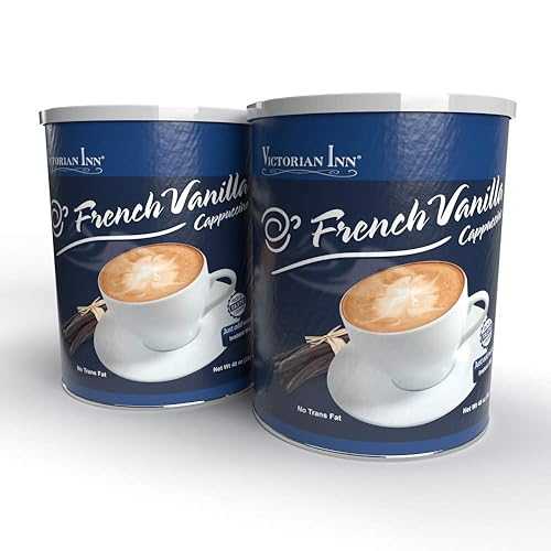 Victorian Inn Instant Cappuccino - French Vanilla Flavor - Creamy \u0026 Delightful Coffee Mix - Great Hot, Cold, or Blended - Creamy Flavor - (2) 3 重量ポンド Canister