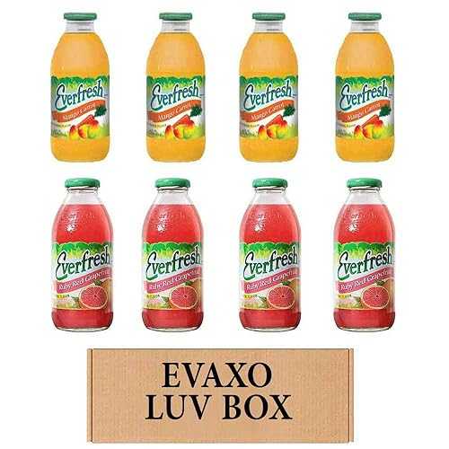 LUV BOX- variety Everfresh Juice 16 薬局衡オンス. pack of 8 , Everfresh Mango Carrot , Everfresh Ruby Red Grapefruit. by evaxo LUV BOX- variety Everfresh Juice 16 薬局衡オンス. pack of 8, Everfresh Mango Carrot, Everfresh Ruby Red Gra