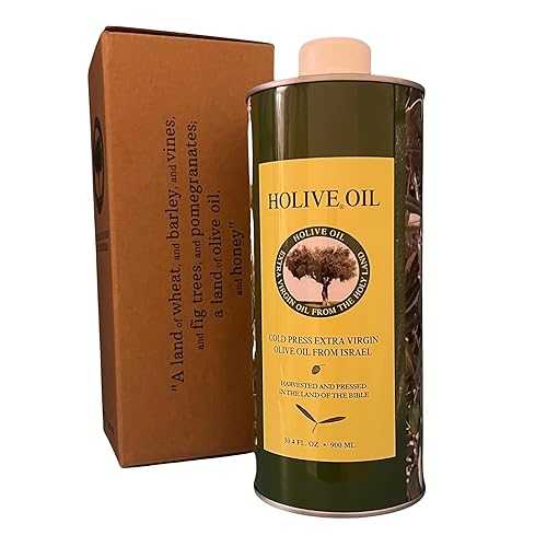 HOLIVE Olive Oil from Israel / Extra Virgin / First Cold Press \u0026 Early Harvest / Polyphenol Rich / Premium Low Acidity / Unprocessed EVOO from the Holy Land / Hand Harvest / Kosher 30.4 Fl Oz