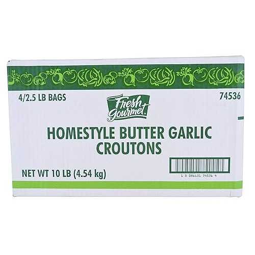 フレッシュグルメバターとガーリッククルトン、2.5重量ポンド -- 1入れものあたり近所4個。 Sugar Foods Fresh Gourmet Butter and Garlic Crouton, 2.5 Pound -- 4 per case.