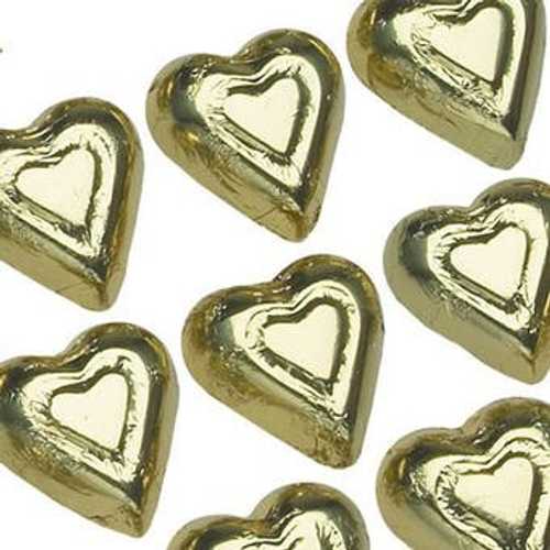 箔風呂敷き包みゴールドチョコレートハート FavorOnline Foil Wrapped Gold Chocolate Hearts