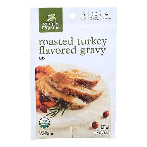 Simply Organic Roasted Turkey Gravy, Seasoning Mix, Certified Organic, 0.85-Ounce Packet (Pack of 12