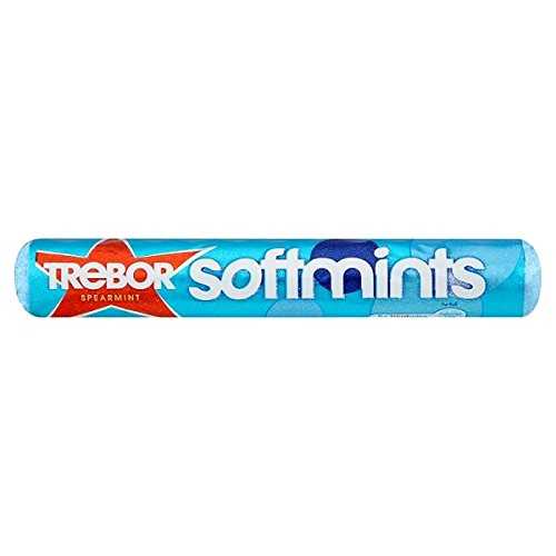 Trebor ホンブルグ帽ペパーミント スペア部品ペパーミント 一巻き 45g 一巻き 40 個 Trebor Softmints Spearmint Roll 40 x 45g Rolls