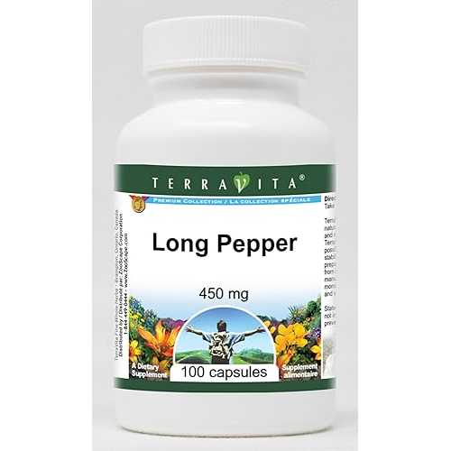 ロングペッパー - 450 瓱 (100 宇宙カプセル、ZIN: 521130) - 3 風呂敷き包み Terravita Long Pepper - 450 瓱 (100 Capsules, ZIN: 521130) - 3 Pack