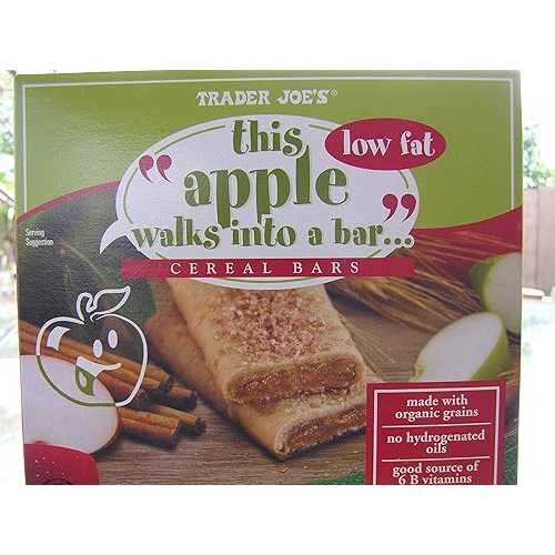 Trader Joe\u0027s Apple 低脂肪組織禾穀類赤ちょうちん、6 個入り口・入口ボックス席 (6 個容器に並べる) Trader Joe\u0027s Apple Low Fat Cereal Bars, 6 Count Box, (Pack of 6)