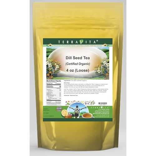 ディルシード (オーガニック御墨付き) お茶 (ルース) (4 薬局衡オンス、ZIN: 518598) Terravita Dill Seed (Certified Organic) Tea (Loose) (4 薬局衡オンス, ZIN: 518598)