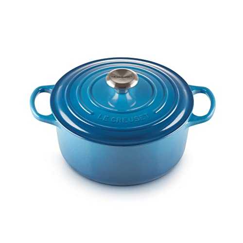 ル・クルーゼ エナメル鋳鉄 書き判 ラウンド ダッチ オーヴン、7.25 クオート、マーセールズ Le Creuset Enameled Cast Iron Signature Round Dutch Oven, 7.25 クォート., Marseille