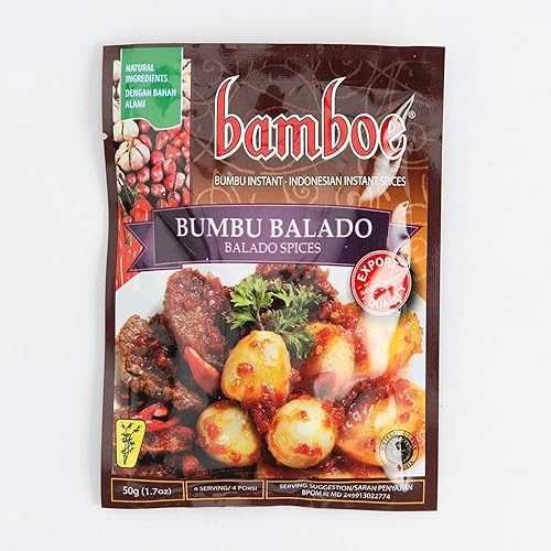 Bamboe Bumbu Balado スパイス、50 瓦/1.7 薬局衡オンス (3 個容器に並べる) Bamboe Bumbu Balado Spices, 50 Gram/1.7 Oz (Pack of 3)