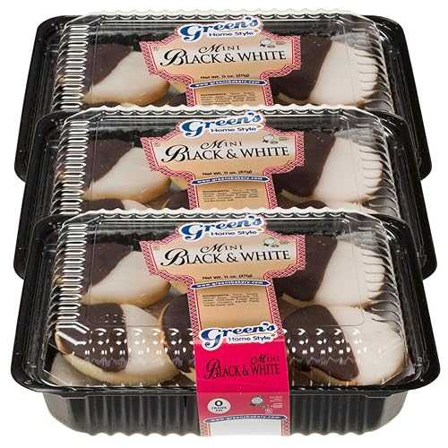 Green\u0027s Bakery Hand-Dipped Mini Black and White Cookies, 3 Pack, Chocolate and Vanilla, Dairy and Nut Free, 聞き入れる Certified Kosher and Pareve, Delicious インチ Coffee or for Formal Occasion
