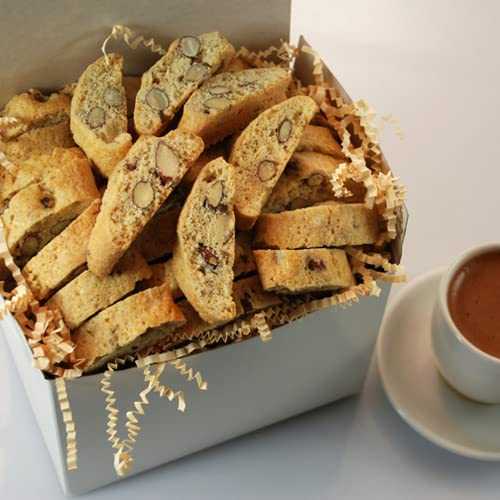 Poppie\u0027s Dough Gourmet Biscotti Gift Box - Rustic Almond (1 LB) / Gourmet Almond Biscotti Italian Cookies