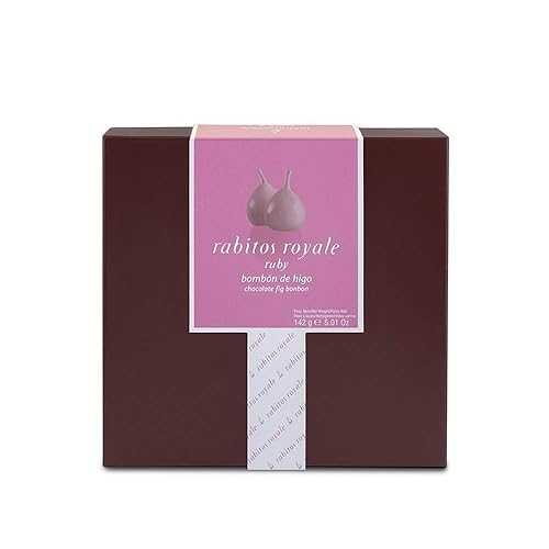 Rabitos Royale - 8 Piece Ruby Chocolate Covered Fig Bonbons Gift Box (5薬局衡オンス / 142g)
