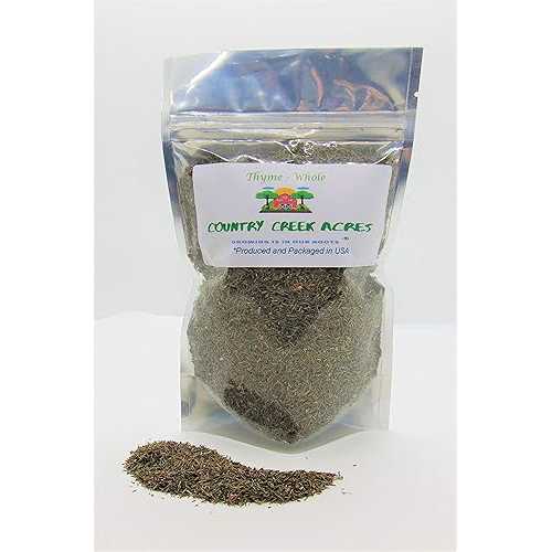 THYME LEAVES, DRIED AND CHOPPED, 3 Pound, NON GMO, PURE THYME LEAVES. This herb is very earthy and a little bit sweet, with a slightly minty taste. - Country Creek LLC COUNTRY CREEK ACRES GROWING IS IN OUR ROOTS