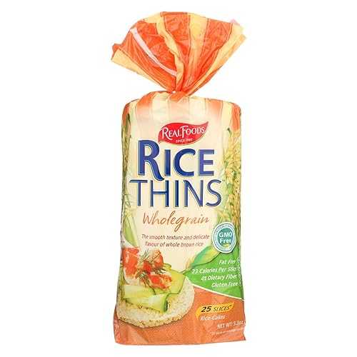 Real Foods Whole Grain Rice Thins 5.30 Ounces (Case of 6)