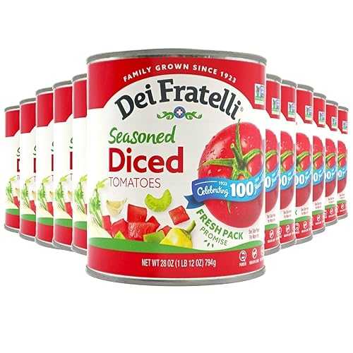 Dei Fratelli Seasoned Diced Tomatoes (28 薬局衡オンス. Cans, 12 pack) - Vine-Ripened - Non GMO, Gluten-Free Dei Fratelli Seasoned Diced Tomatoes (28 薬局衡オンス. Cans, 12 pack) - Vine-Ripened Non GMO, Gluten-Free