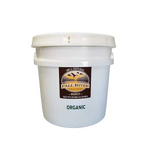Fall River Wild Rice Organic Wild Rice - 25 lbs インチ a sealed bucket