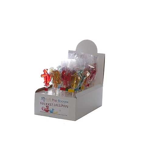 ロリポップ ルーはやりっ児 - ロリポップ 24 個詰め合わせボックス席 Lollipop Rooster Assorted Lollipops Lollipop Rooster - 24 ASSORTED LOLLIPOPS Box