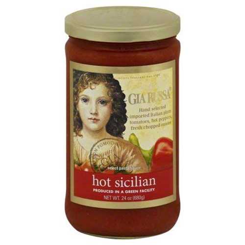 Gia Russa 出どころパスタ 熱っぽいシチリア島、24 薬局衡オンス (2 容器に並べる) Gia Russa Sauce Pasta Hot Sicilian, 24 薬局衡オンス (Pack Of 2)