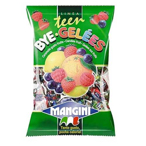 イタリア共和国産 ミニフルーツゼリーキャンディ(バイジェレ) 150g袋(10個入) Dulcefina Chocolate and Sweets Italian Mini Fruit Jelly Candy (Bye Gele) 150g Bag (10 pcs)