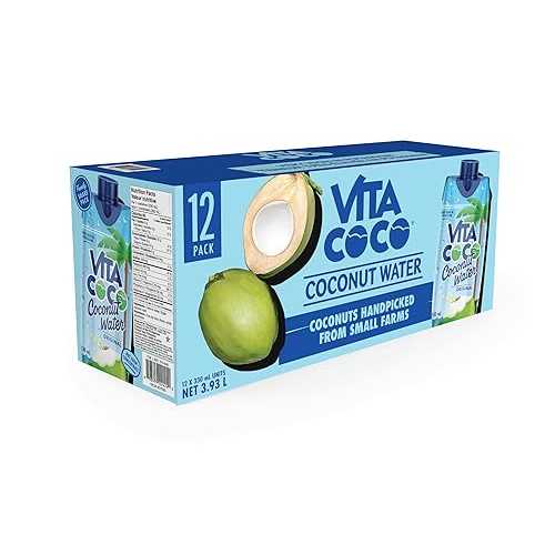 Vita Coco Coconut Water, Pure - Naturally Hydrating Electrolyte Drink - Smart Alternative to Coffee, Soda, and Sports Drinks - Gluten Free - 11.1 Ounce (FridgePack of 12)