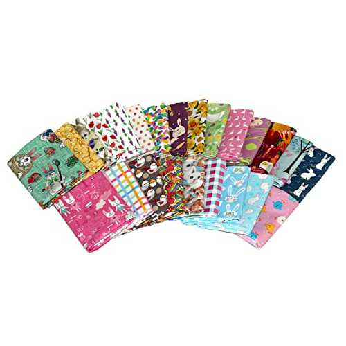 ファットクォーター10個詰め合わせ - 春のひよこ、ピープ、羅紗綿、家兎、バニー、お花、砂糖漬け、ジェリービーンズ、さくら色、緑であること、パープル、黄色 高性質綿織物 ファットクォーター バンドル M492.21 Field\u0027s Fabrics 10 Assorted Fat Q